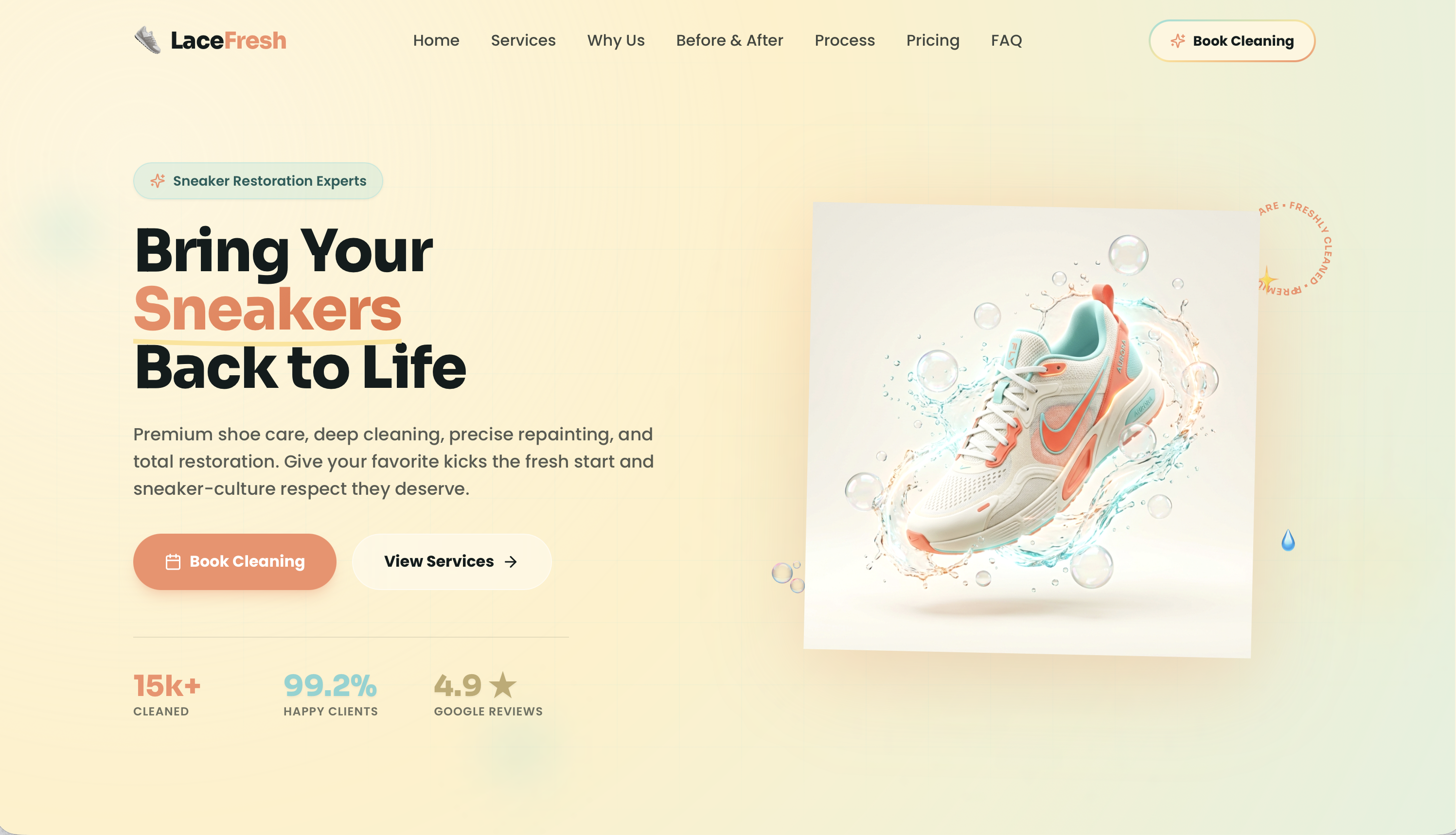 LaceFresh — Premium Sneaker Cleaning Service Platform